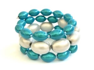 Libby Bracelet in White and Turquoise