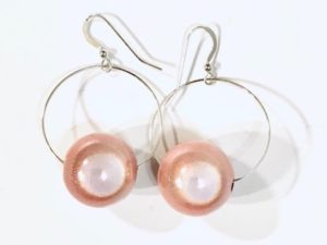 Hoop Earrings in Pink, 30mm diameter