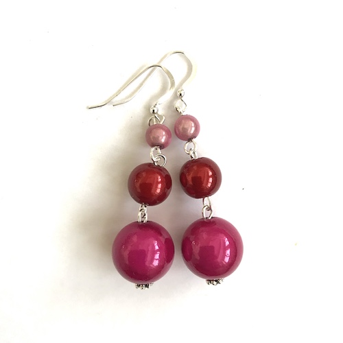 Short Dangly Berry Bright Colored Earrings