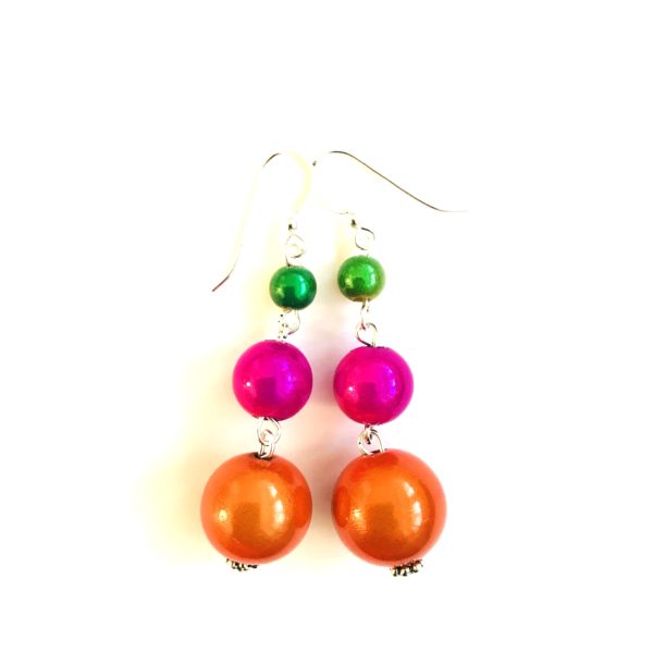 Short Dangly Earrings in*Bright Multicolor