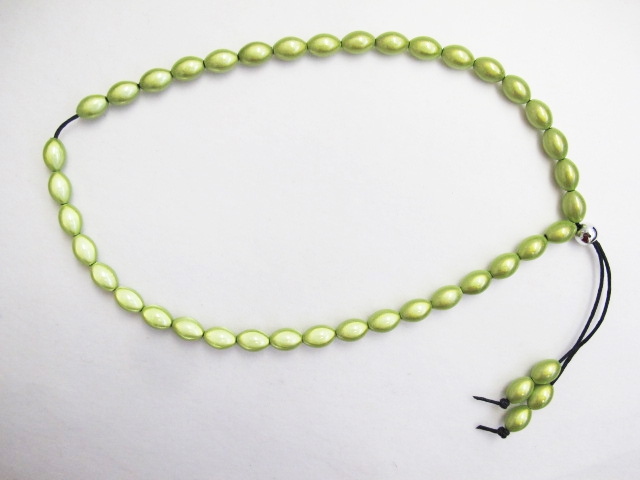 Olive Bead Necklace Short