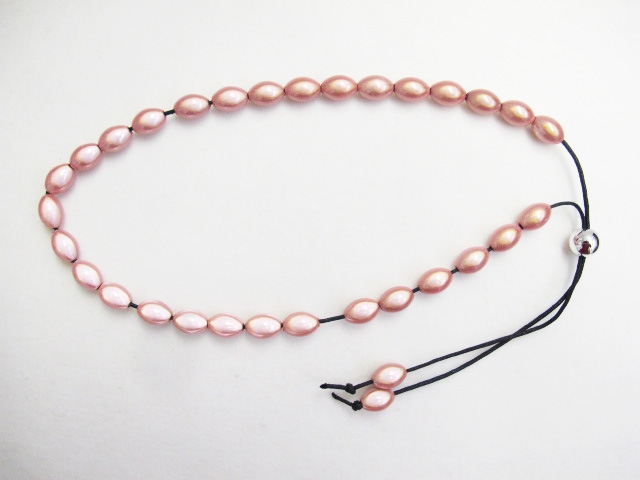 Olive Bead Necklace Short