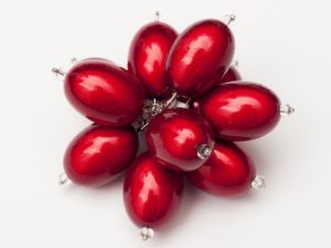 Giant Flower Power Cocktail Ring Red