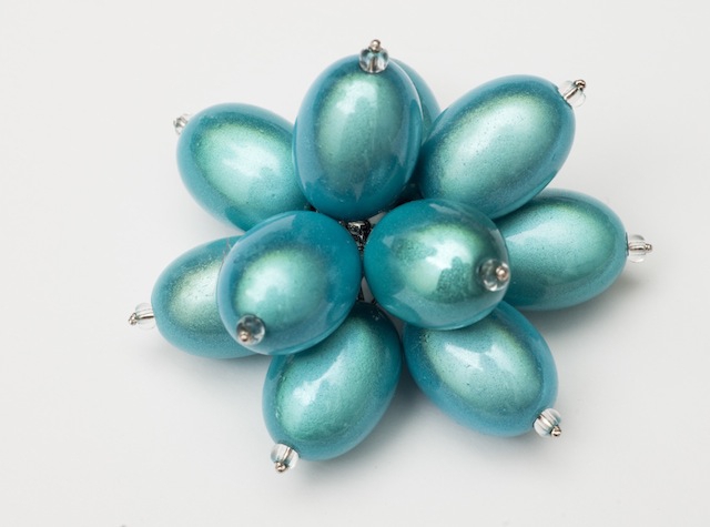 Giant Flower Power Cocktail Ring Turqoise