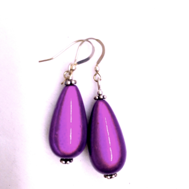 Dark Purple Teardrop Earrings (ETDP)