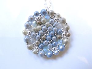 Mandala Necklace in Shades of White