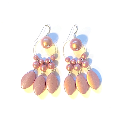 Palma earrings in pink (flat oval)
